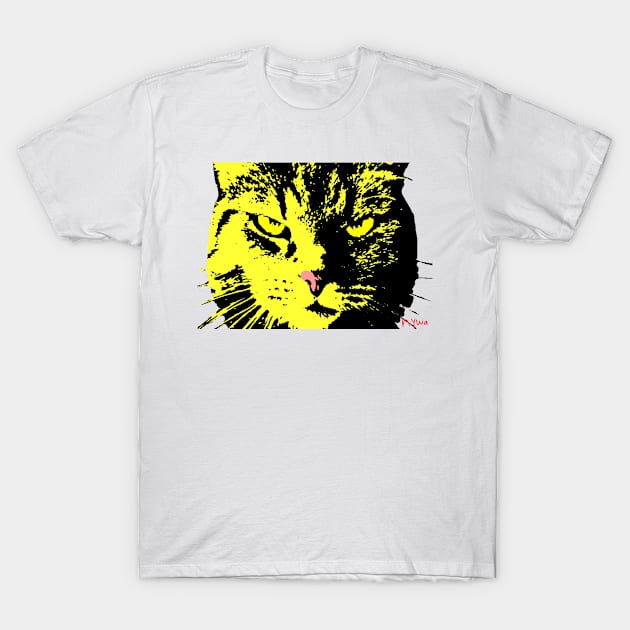 ANGRY CAT POP ART - YELLOW BLACK TRASPARENT T-Shirt by NYWA-ART-PROJECT